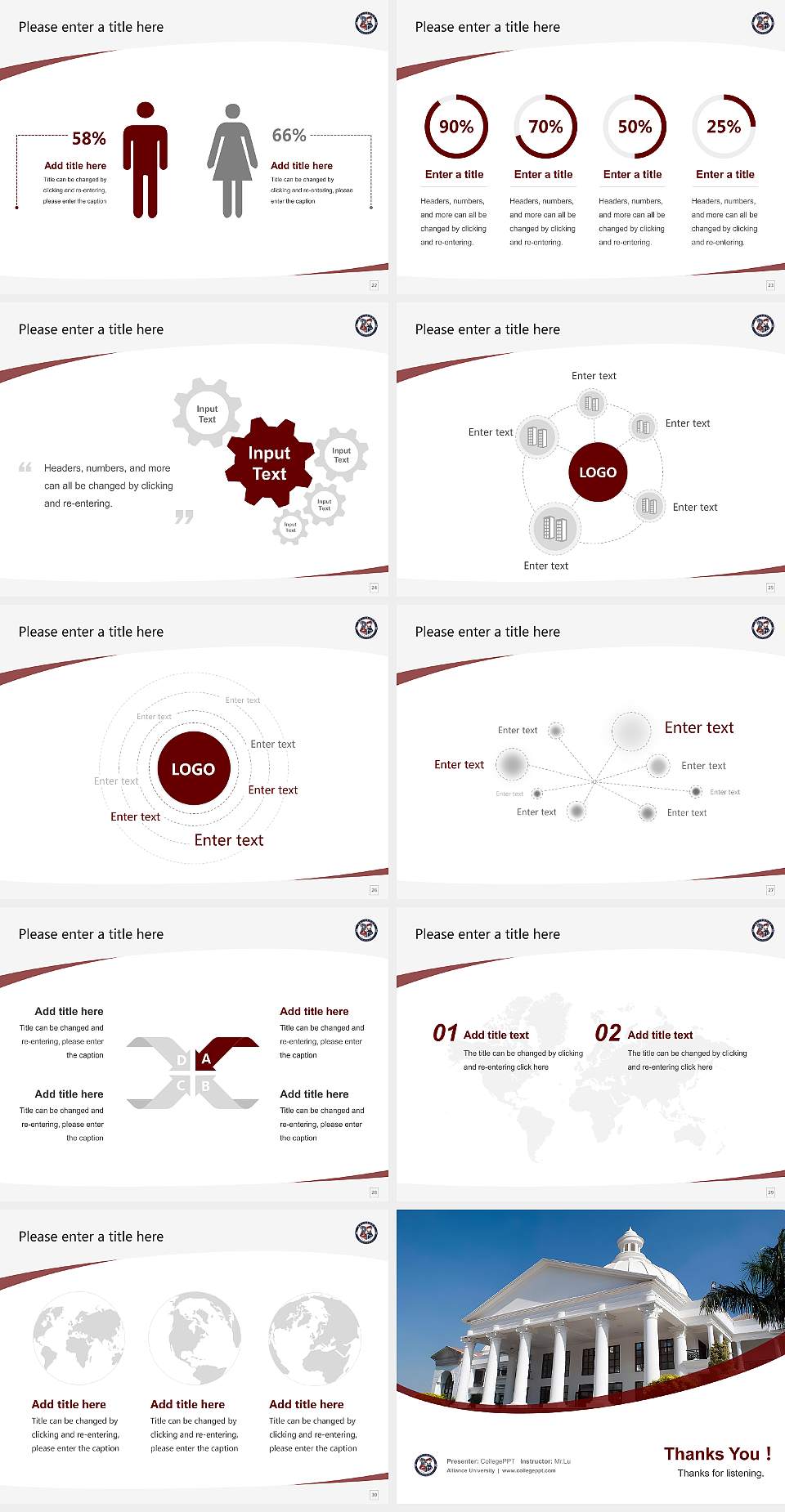 Alliance University Course/Courseware Creation PPT Template4:3 ratio PPT effect preview image4