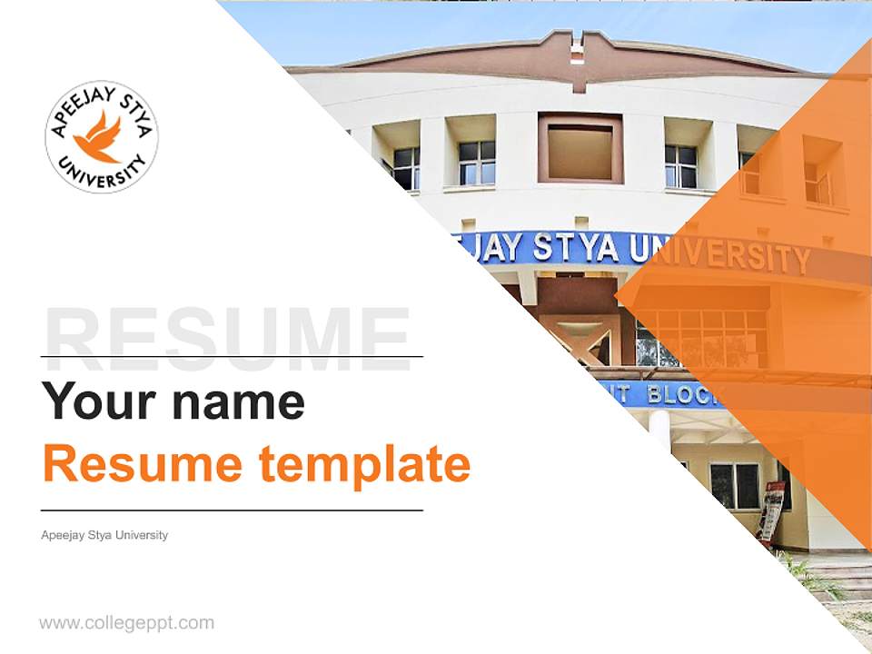 Apeejay Stya University Resume PPT Template4:3 ratio PPT effect preview image5