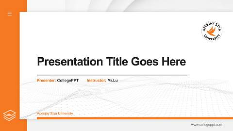 Apeejay Stya University Thesis Proposal/Graduation Defense PPT Template
