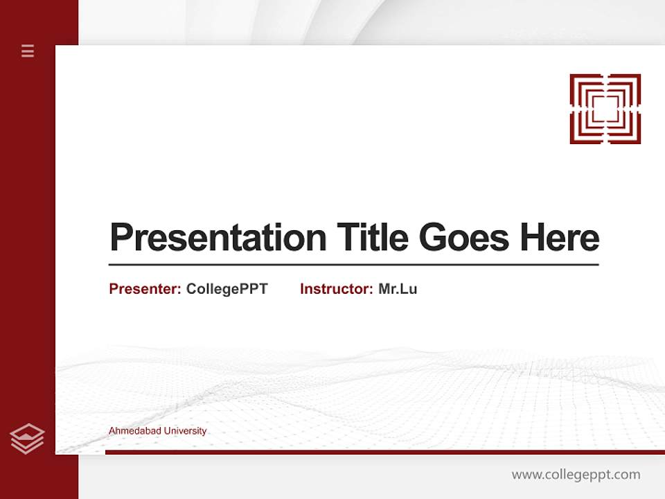 Ahmedabad University Thesis Proposal/Graduation Defense PPT Template4:3 ratio PPT effect preview image5