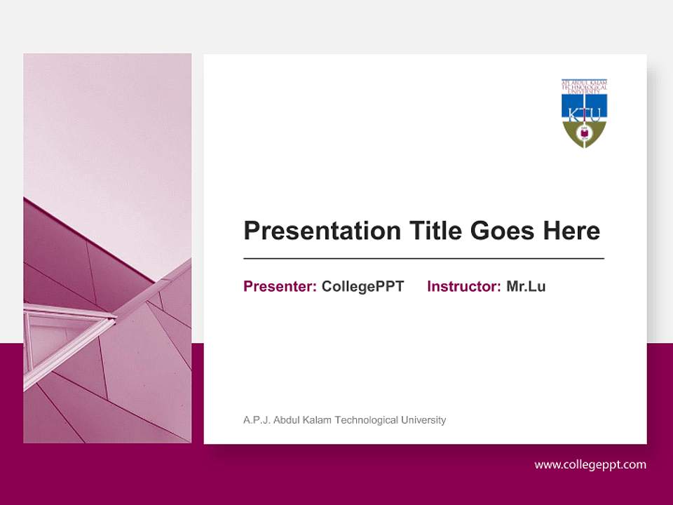 A.P.J. Abdul Kalam Technological University General Purpose PPT Template4:3 ratio PPT effect preview image6
