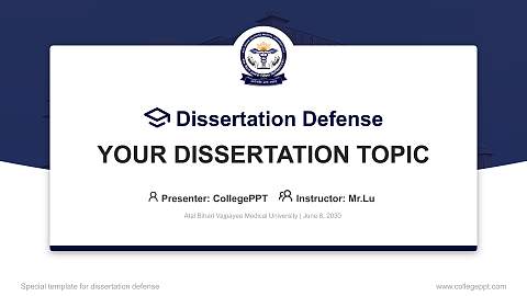 Atal Bihari Vajpayee Medical University Graduation Thesis Defense PPT Template