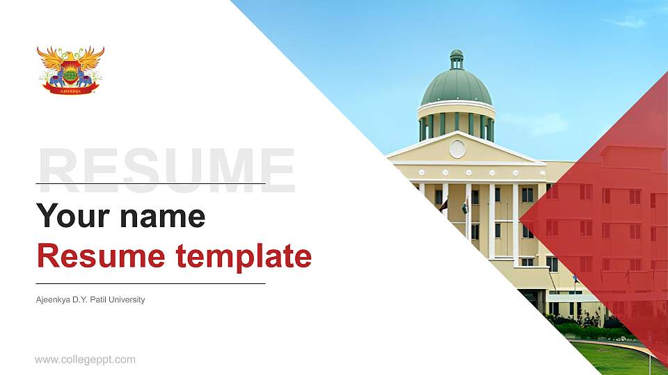 Ajeenkya D.Y. Patil University Resume PPT Template16:9 ratio PPT effect preview image