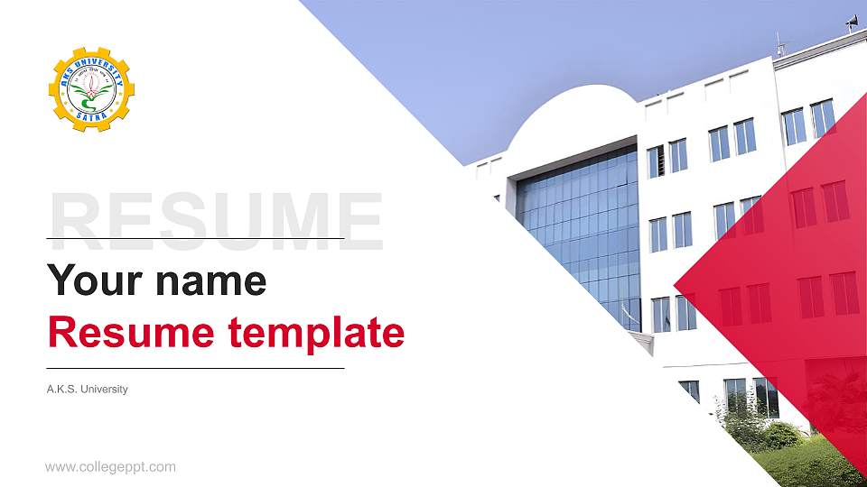 A.K.S. University Resume PPT Template16:9 ratio PPT effect preview image
