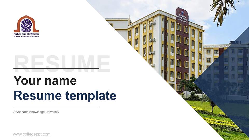 Aryabhatta Knowledge University Resume PPT Template16:9 ratio PPT effect preview image