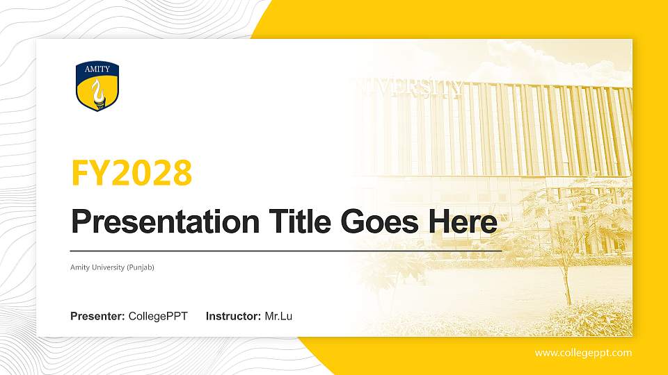 Amity University (Punjab) Academic Presentation/Research Findings Report PPT Template16:9 ratio PPT effect preview image