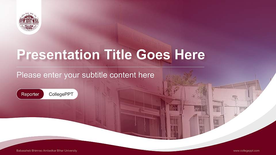 Babasaheb Bhimrao Ambedkar Bihar University Lecture Sharing and Networking Event PPT Template16:9 ratio PPT effect preview image