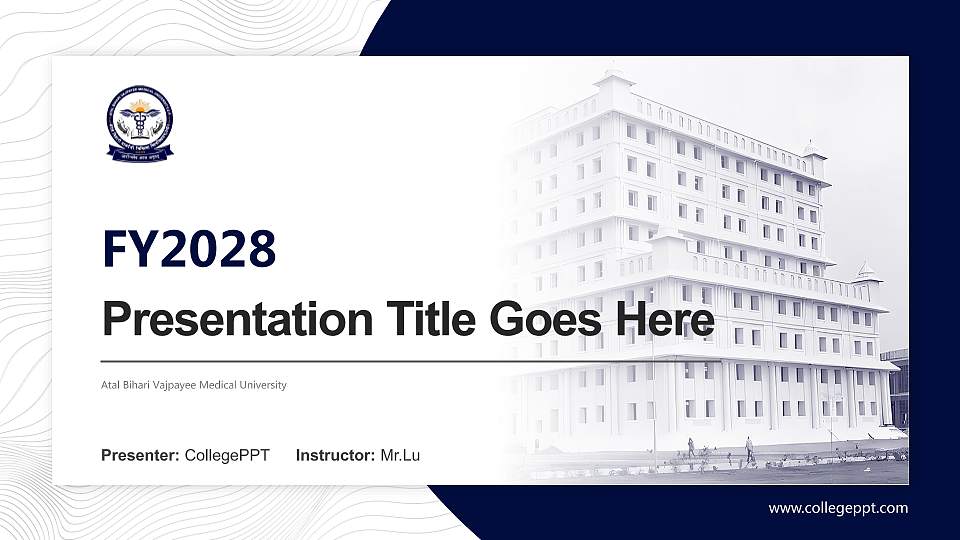 Atal Bihari Vajpayee Medical University Academic Presentation/Research Findings Report PPT Template16:9 ratio PPT effect preview image