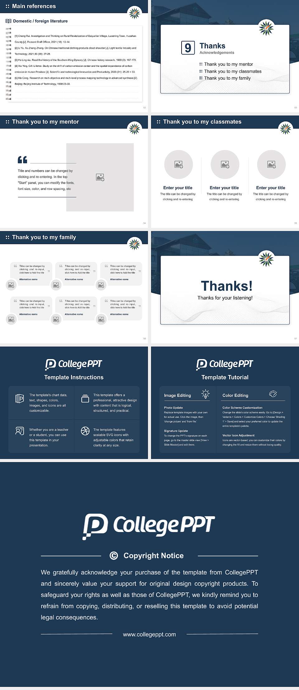 Arunachal University of Studies Graduation Thesis Defense PPT Template4:3 ratio PPT effect preview image7