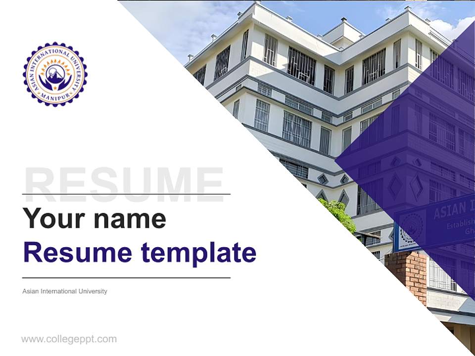 Asian International University Resume PPT Template4:3 ratio PPT effect preview image5