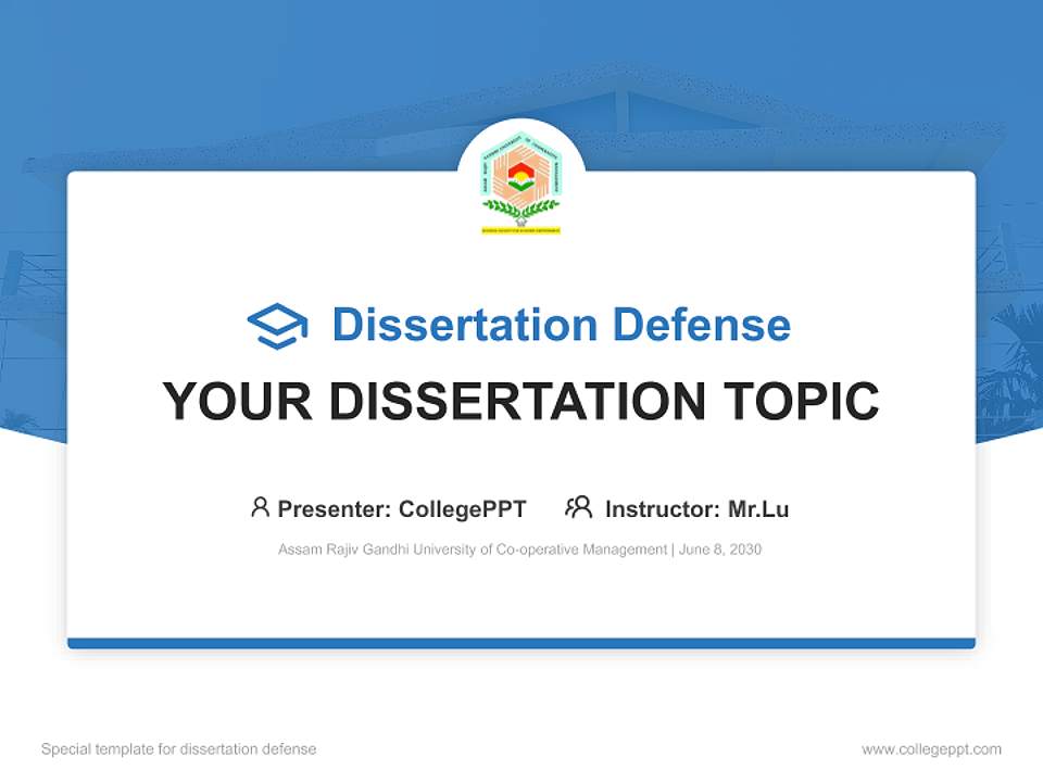 Assam Rajiv Gandhi University of Co-operative Management Graduation Thesis Defense PPT Template4:3 ratio PPT effect preview image7