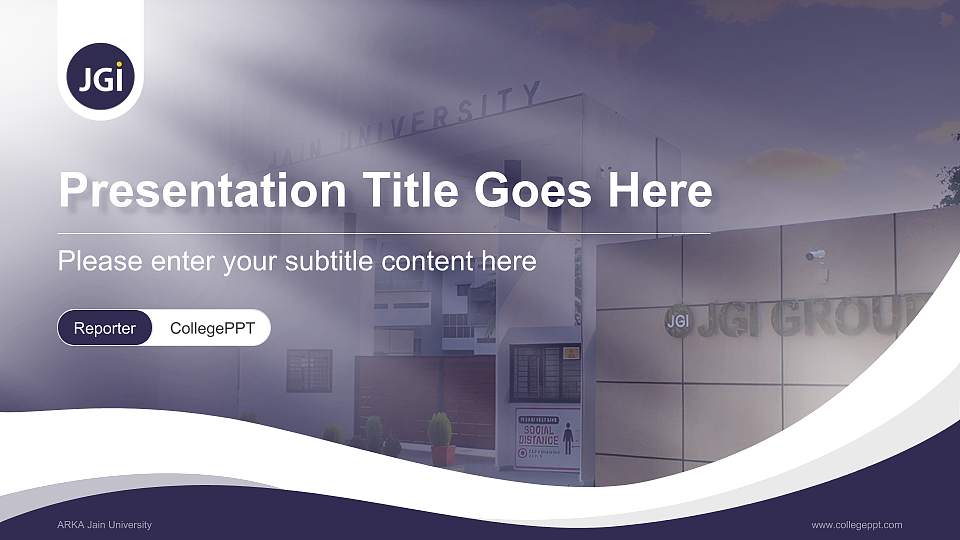 ARKA Jain University Lecture Sharing and Networking Event PPT Template16:9 ratio PPT effect preview image