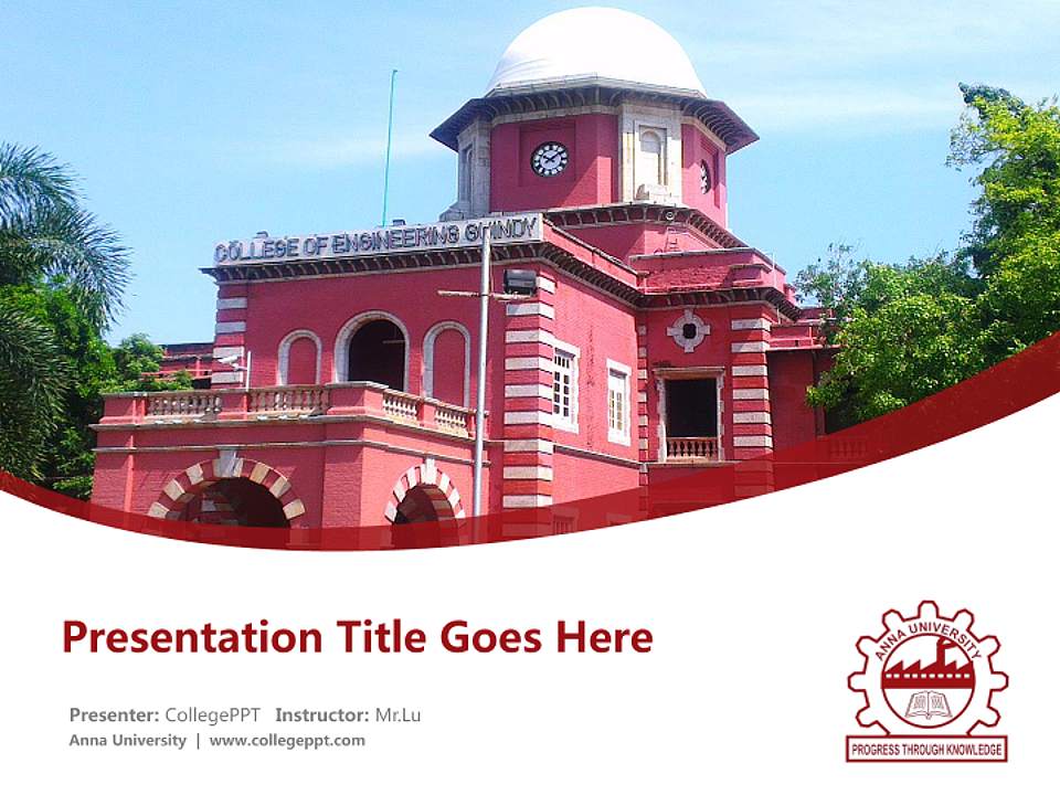 Anna University Course/Courseware Creation PPT Template4:3 ratio PPT effect preview image5