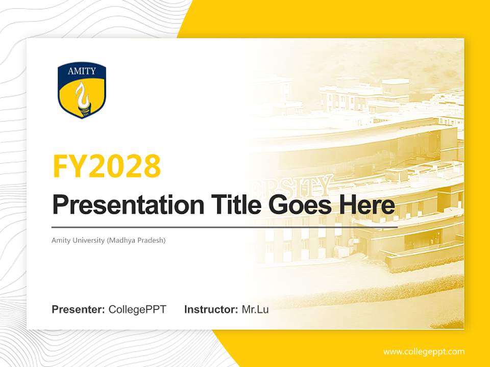 Amity University (Madhya Pradesh) Academic Presentation/Research Findings Report PPT Template4:3 ratio PPT effect preview image5