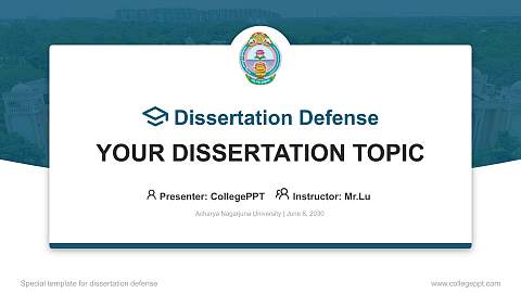 Acharya Nagarjuna University Graduation Thesis Defense PPT Template