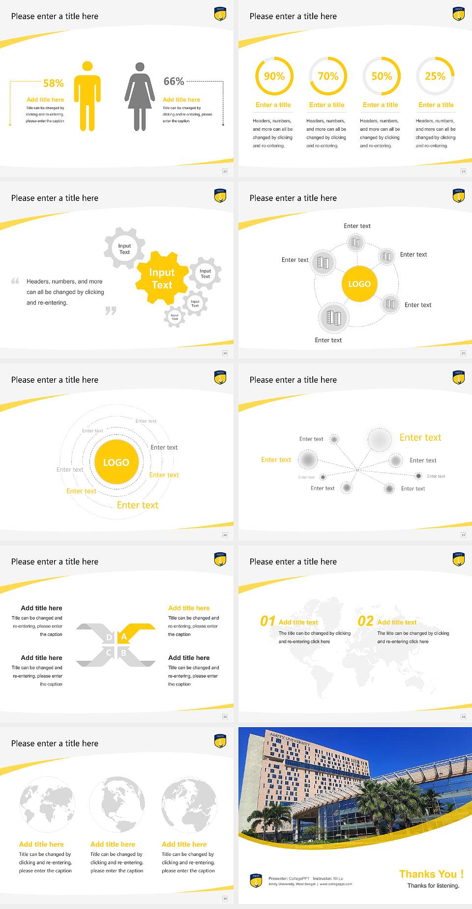 Amity University, West Bengal Course/Courseware Creation PPT Template4:3 ratio PPT effect preview image4