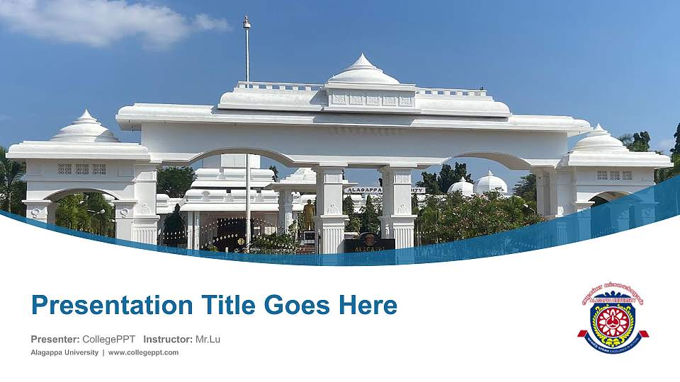 Alagappa University Course/Courseware Creation PPT Template16:9 ratio PPT effect preview image