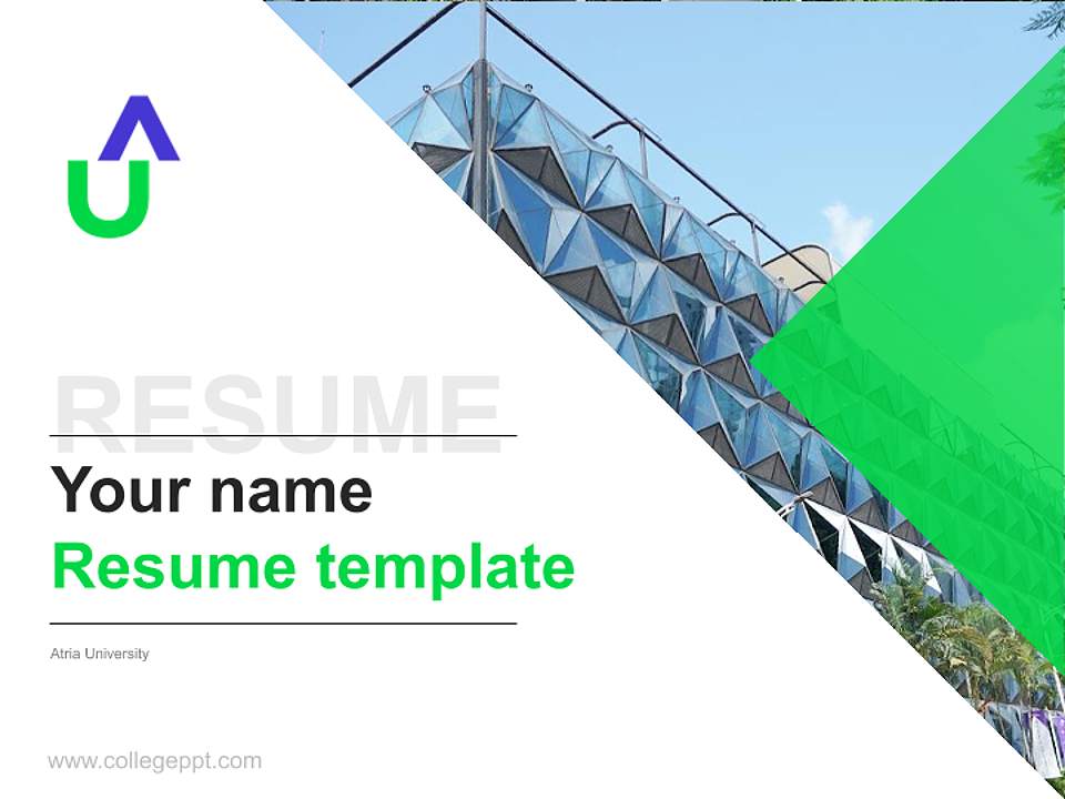 Atria University Resume PPT Template4:3 ratio PPT effect preview image5