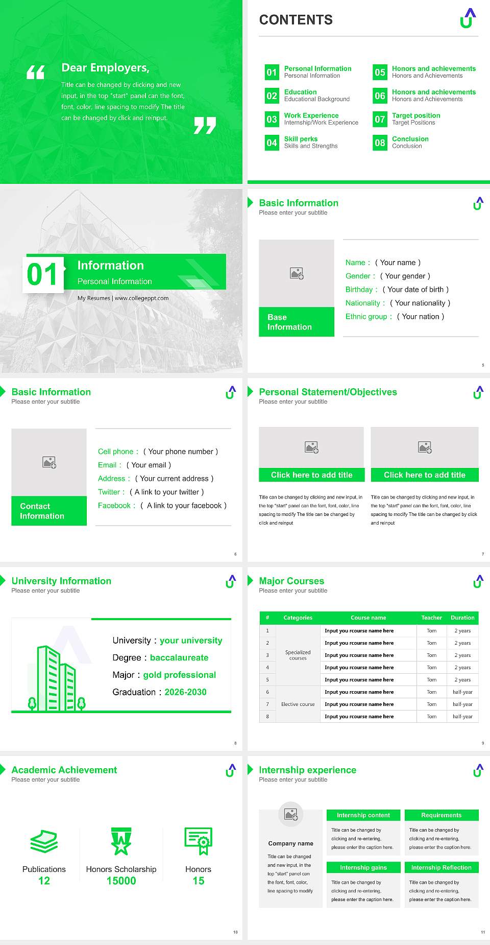 Atria University Resume PPT Template4:3 ratio PPT effect preview image2