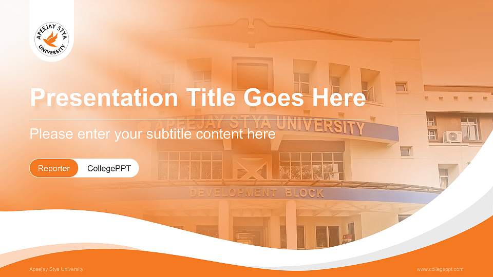 Apeejay Stya University Lecture Sharing and Networking Event PPT Template16:9 ratio PPT effect preview image