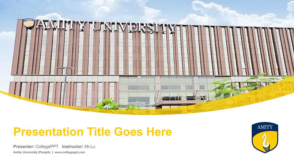 Amity University (Punjab) Course/Courseware Creation PPT Template16:9 ratio PPT effect preview image
