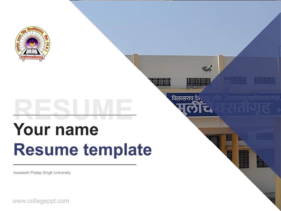 Awadesh Pratap Singh University Resume PPT Template4:3 ratio PPT effect preview image5