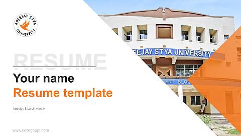 Apeejay Stya University Resume PPT Template