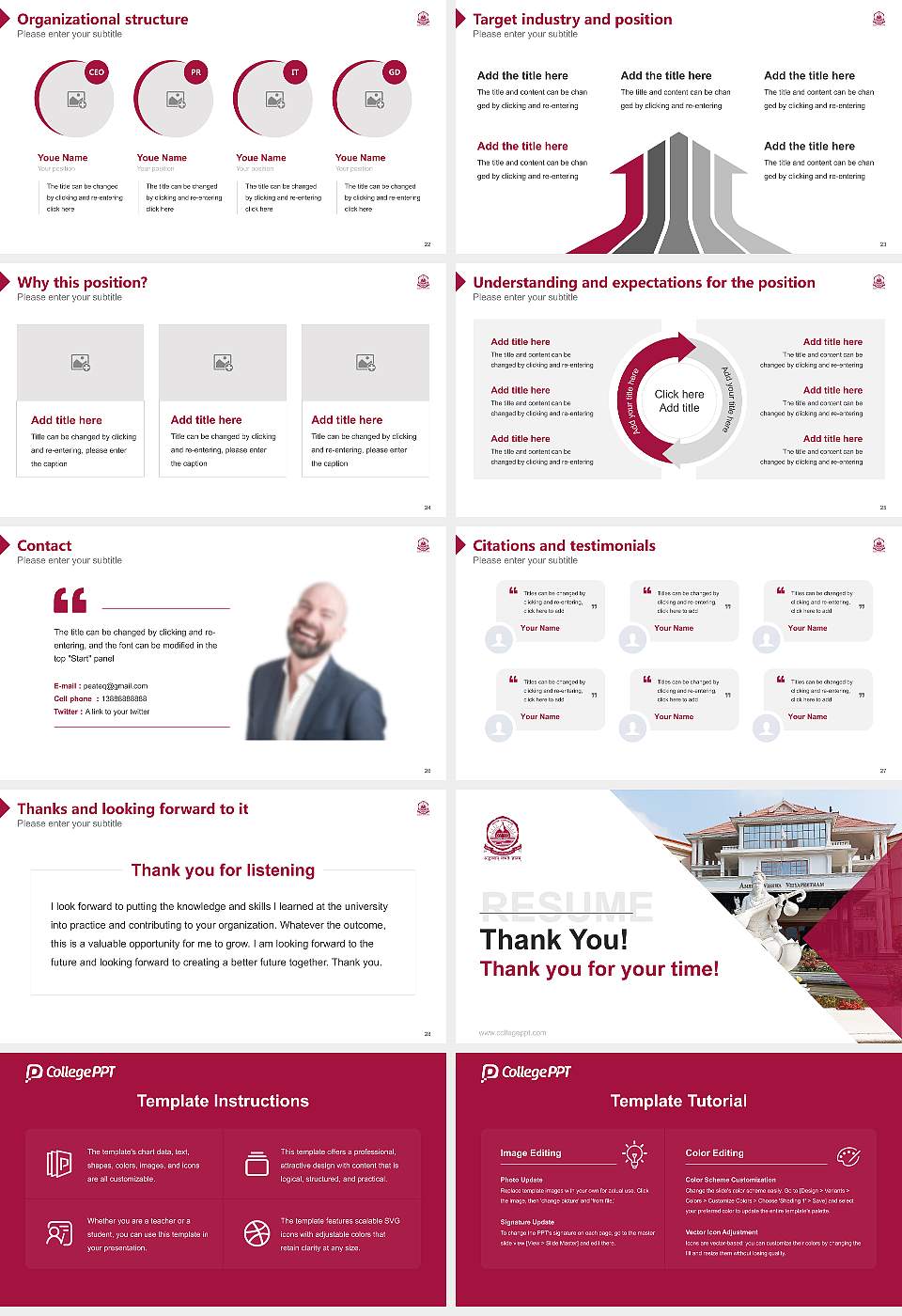 Amrita Vishwa Vidyapeetham Resume PPT Template16:9 ratio PPT effect preview image4