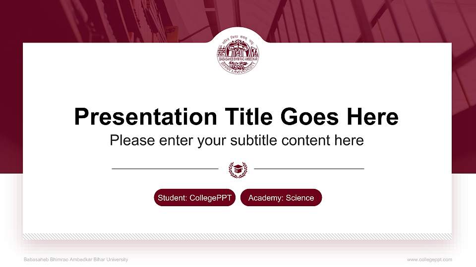 Babasaheb Bhimrao Ambedkar Bihar University National Scholarship Defense PPT Template16:9 ratio PPT effect preview image