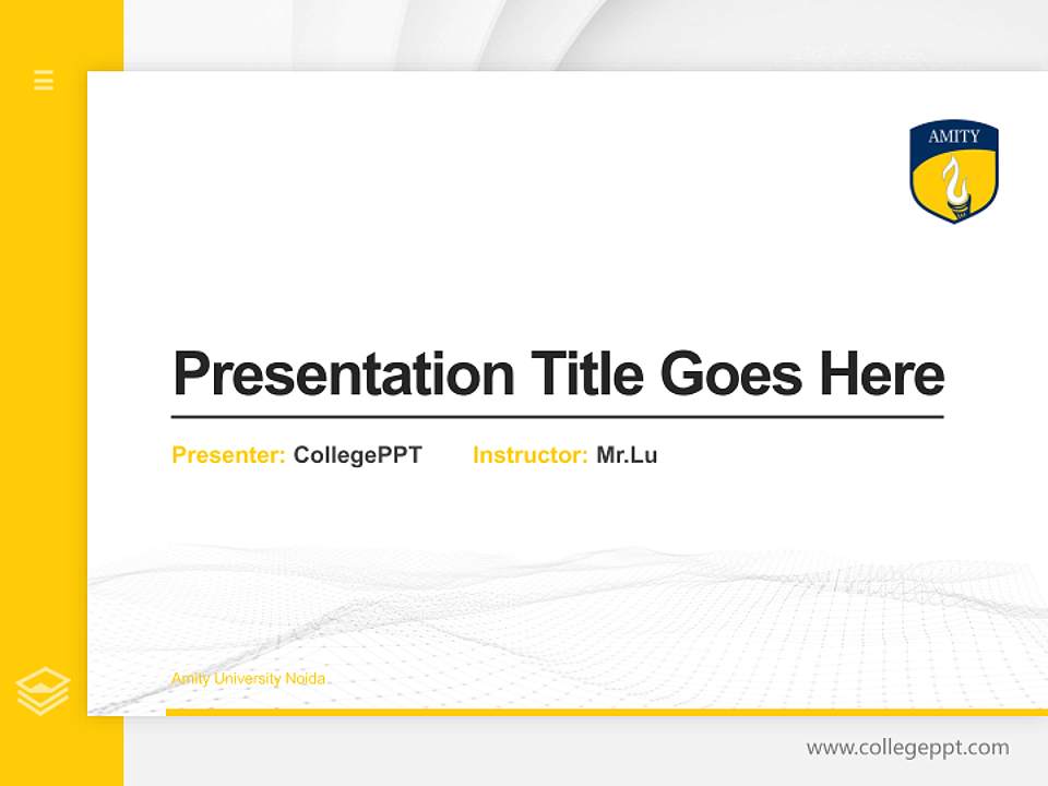 Amity University Noida Thesis Proposal/Graduation Defense PPT Template4:3 ratio PPT effect preview image5