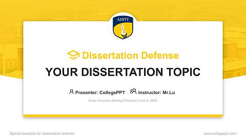 Amity University (Madhya Pradesh) Graduation Thesis Defense PPT Template