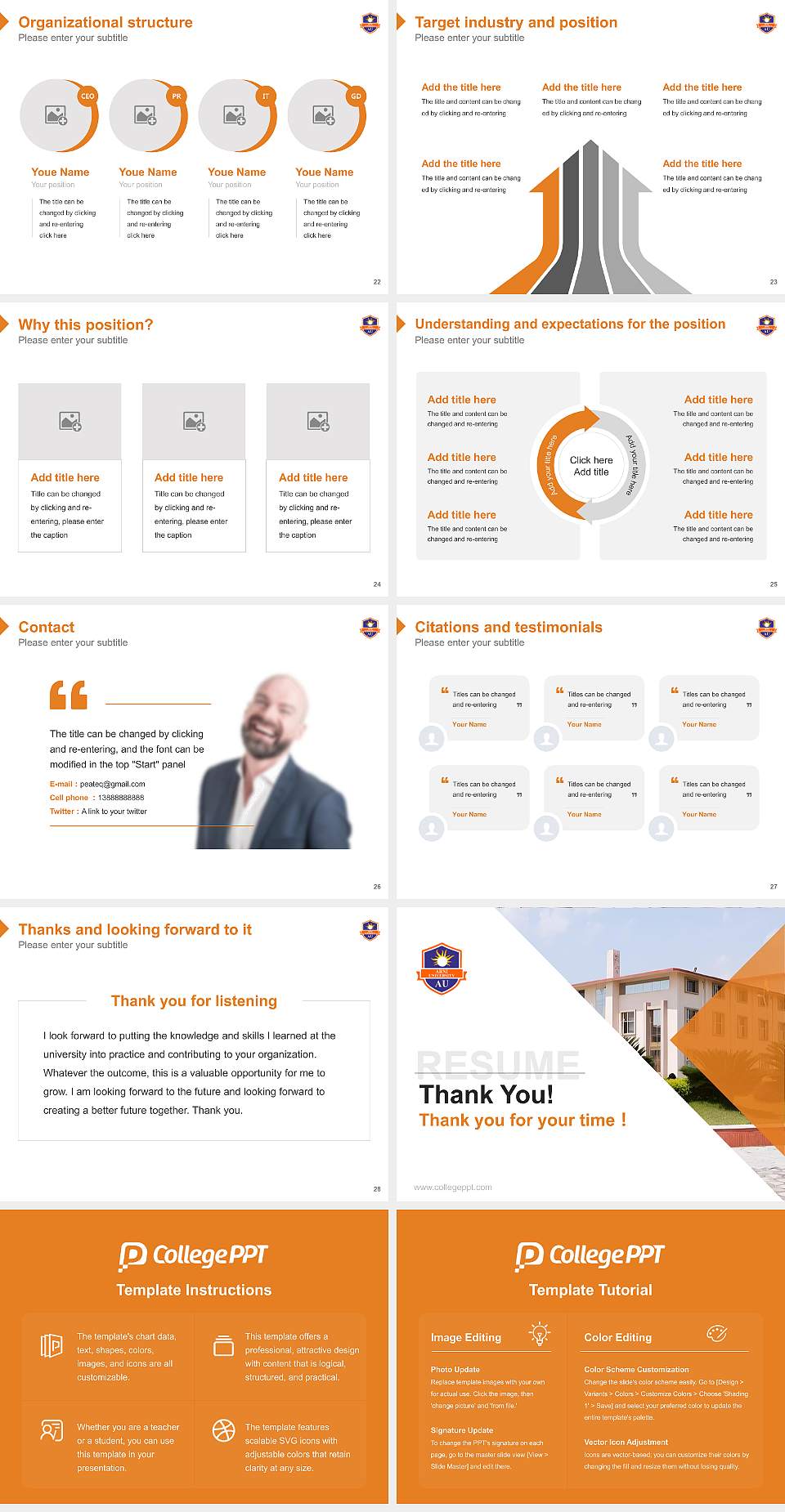 Arni University Resume PPT Template4:3 ratio PPT effect preview image4
