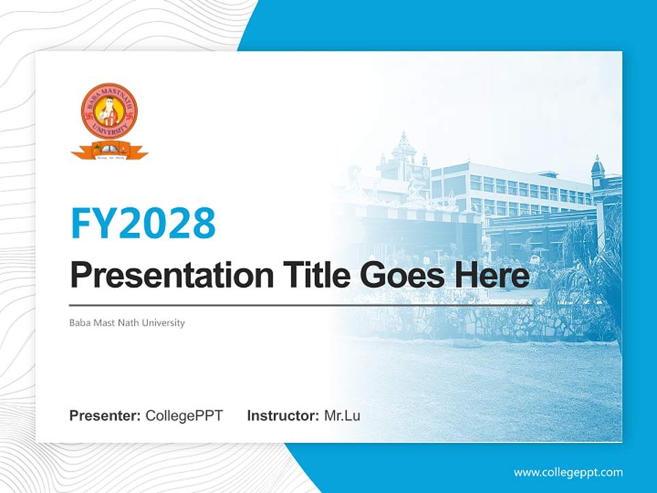 Baba Mast Nath University Academic Presentation/Research Findings Report PPT Template4:3 ratio PPT effect preview image5