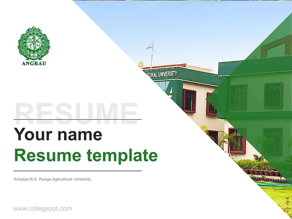 Acharya N.G. Ranga Agricultural University Resume PPT Template4:3 ratio PPT effect preview image5