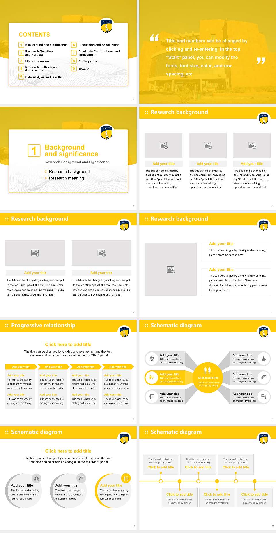 Amity University (Rajasthan) Graduation Thesis Defense PPT Template4:3 ratio PPT effect preview image2