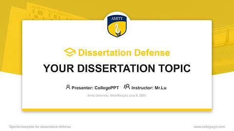 Amity University, West Bengal Graduation Thesis Defense PPT Template