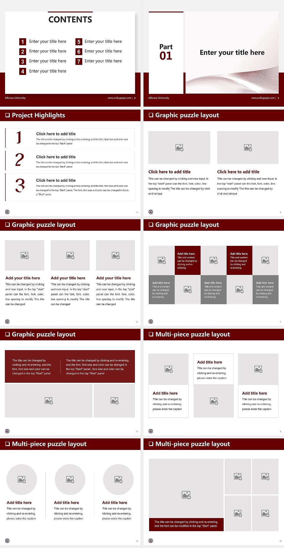 Alliance University General Purpose PPT Template4:3 ratio PPT effect preview image2