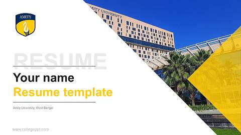 Amity University, West Bengal Resume PPT Template