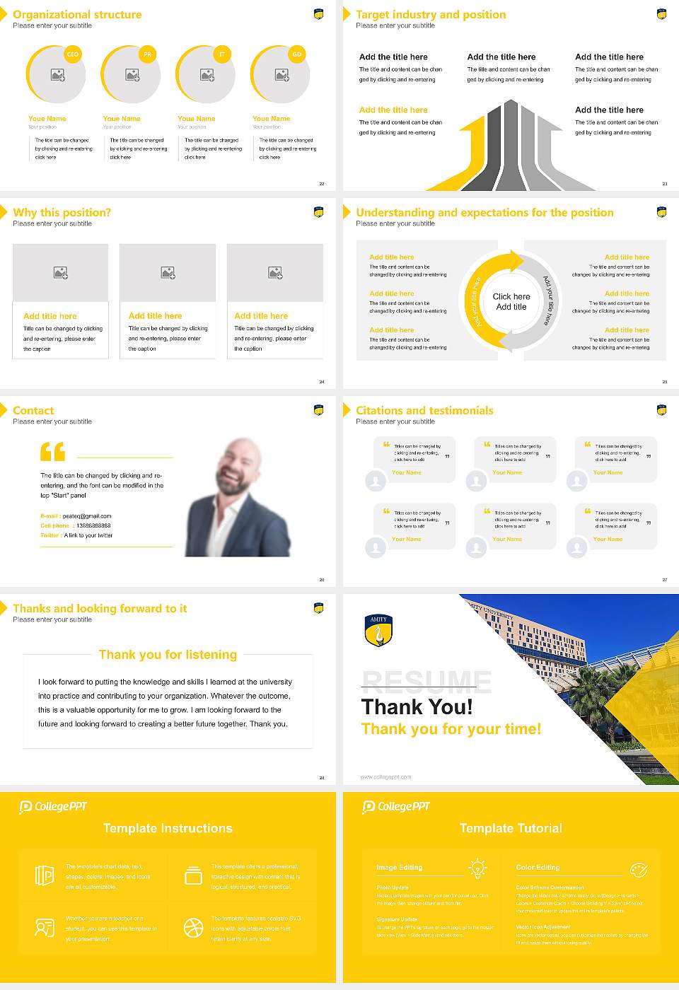 Amity University, West Bengal Resume PPT Template16:9 ratio PPT effect preview image4