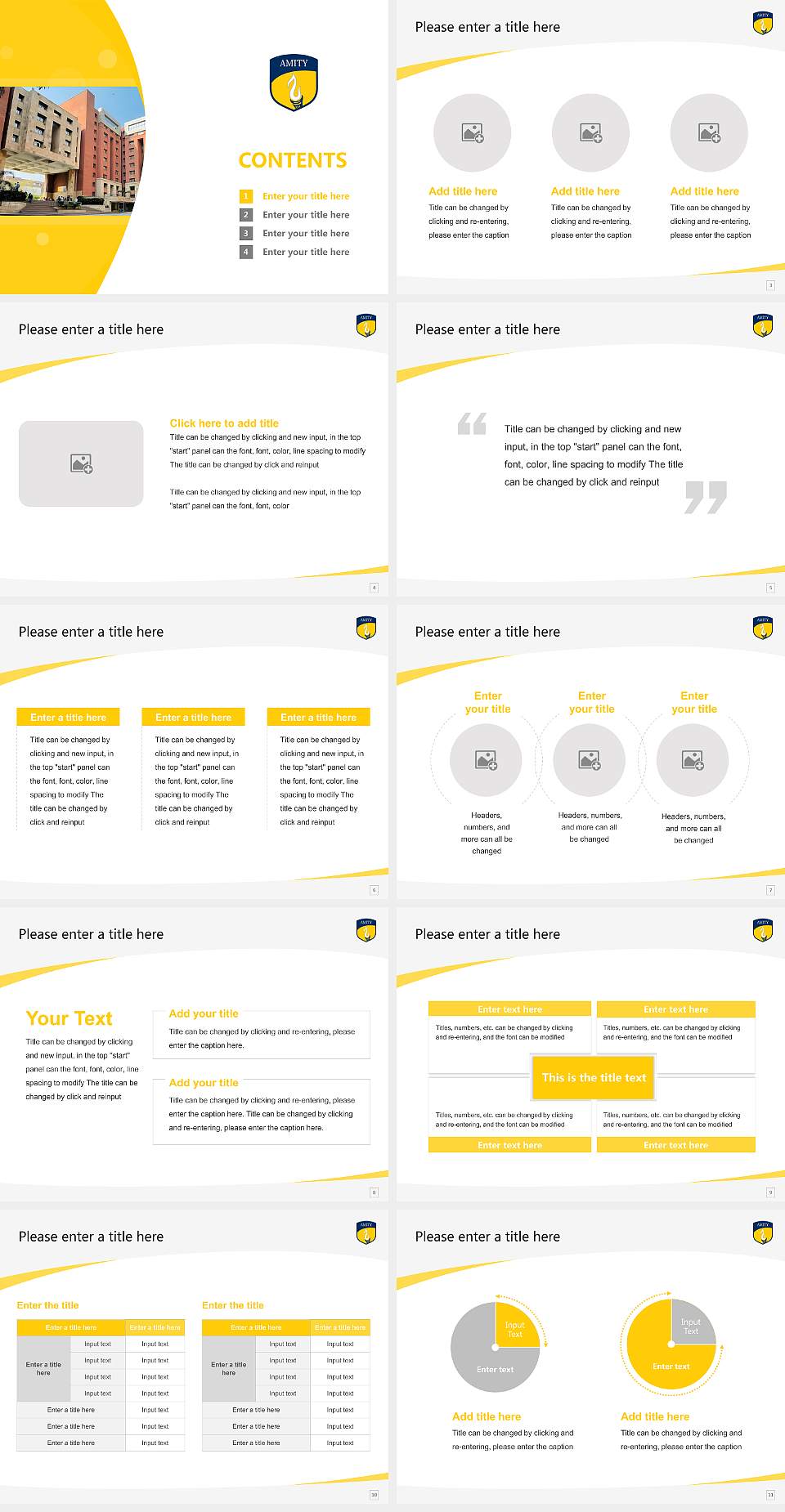 Amity University Noida Course/Courseware Creation PPT Template4:3 ratio PPT effect preview image2