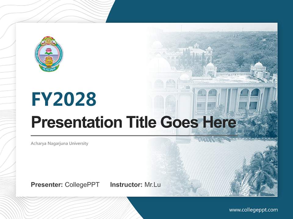 Acharya Nagarjuna University Academic Presentation/Research Findings Report PPT Template4:3 ratio PPT effect preview image5