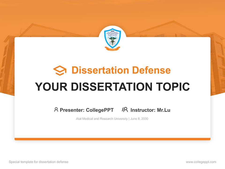 Atal Medical and Research University Graduation Thesis Defense PPT Template4:3 ratio PPT effect preview image7