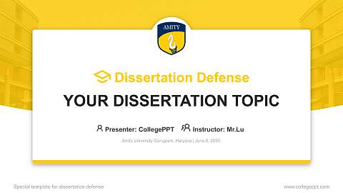 Amity University Gurugram, Haryana Graduation Thesis Defense PPT Template