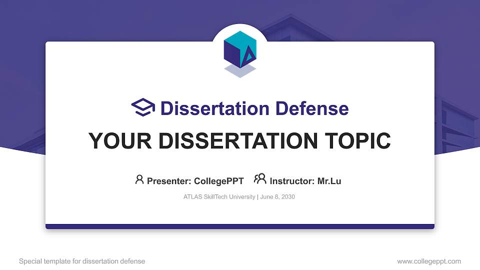 ATLAS SkillTech University Graduation Thesis Defense PPT Template16:9 ratio PPT effect preview image