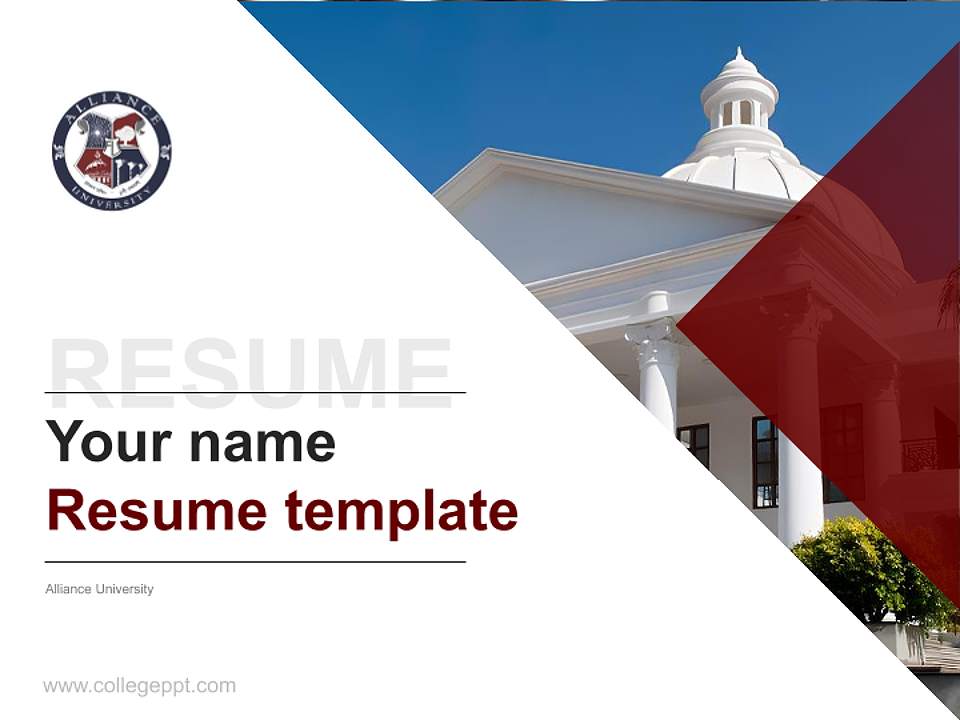 Alliance University Resume PPT Template4:3 ratio PPT effect preview image5