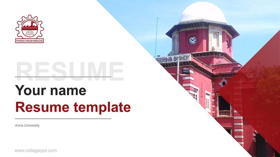 Anna University Resume PPT Template16:9 ratio PPT effect preview image