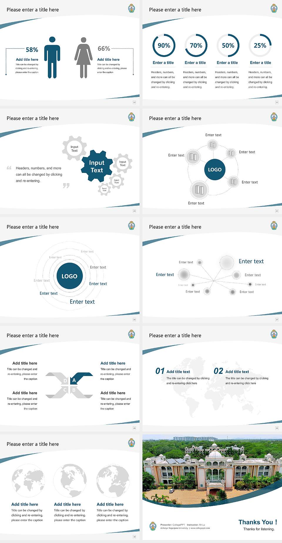 Acharya Nagarjuna University Course/Courseware Creation PPT Template4:3 ratio PPT effect preview image4