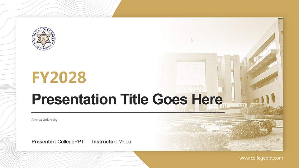 Atmiya University Academic Presentation/Research Findings Report PPT Template16:9 ratio PPT effect preview image