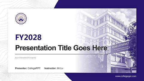 Asian International University Academic Presentation/Research Findings Report PPT Template