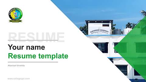 Alipurduar University Resume PPT Template